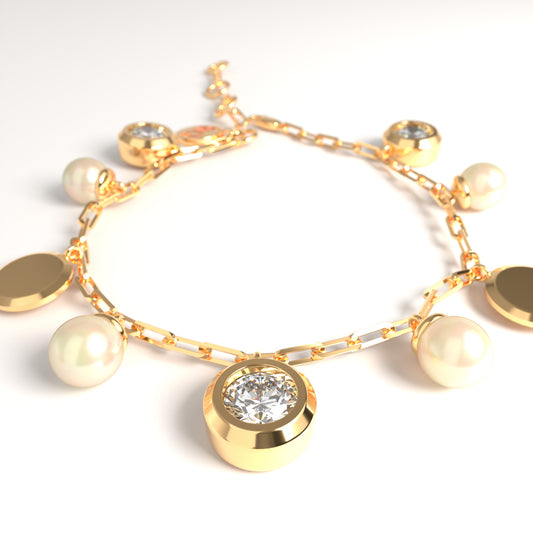 Gold Pearl Anklet