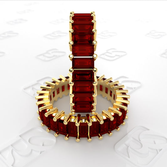 Red Garnet Eternity Ring